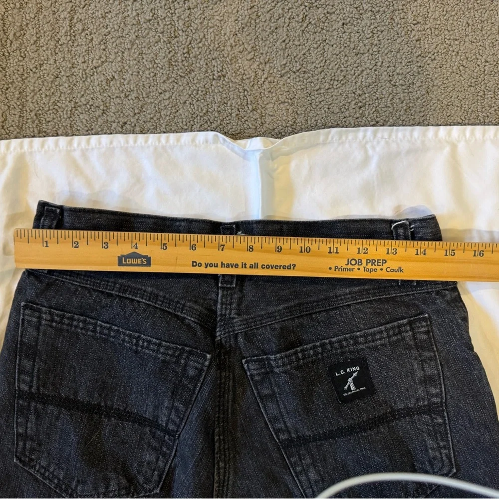 Men's LC King Black denim jeans 30x35 - Picture 2 of 5
